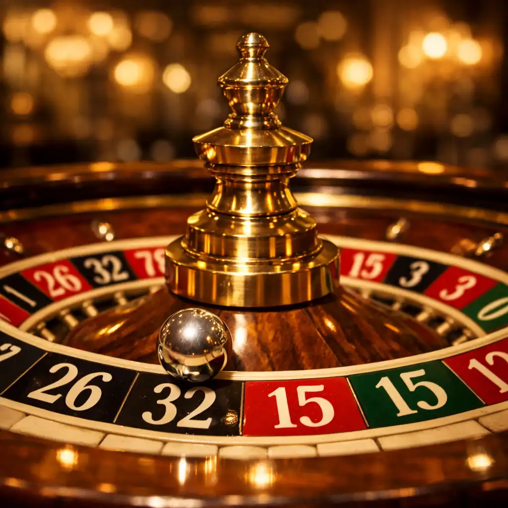 Gros plan sur une roulette de casino française avec une bille argentée